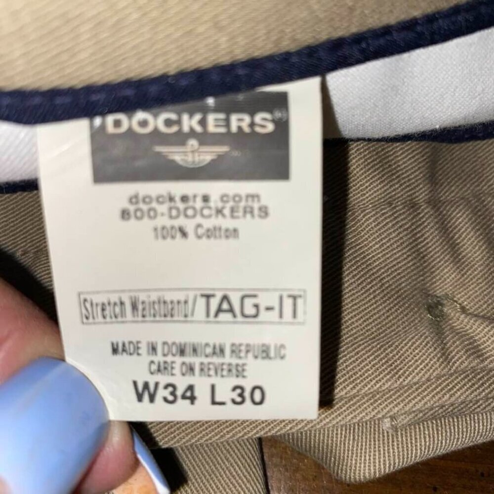 Dockers Individual Fit Waistband Original Khaki Permanent Crease Men's Pants - Picture 9 of 12